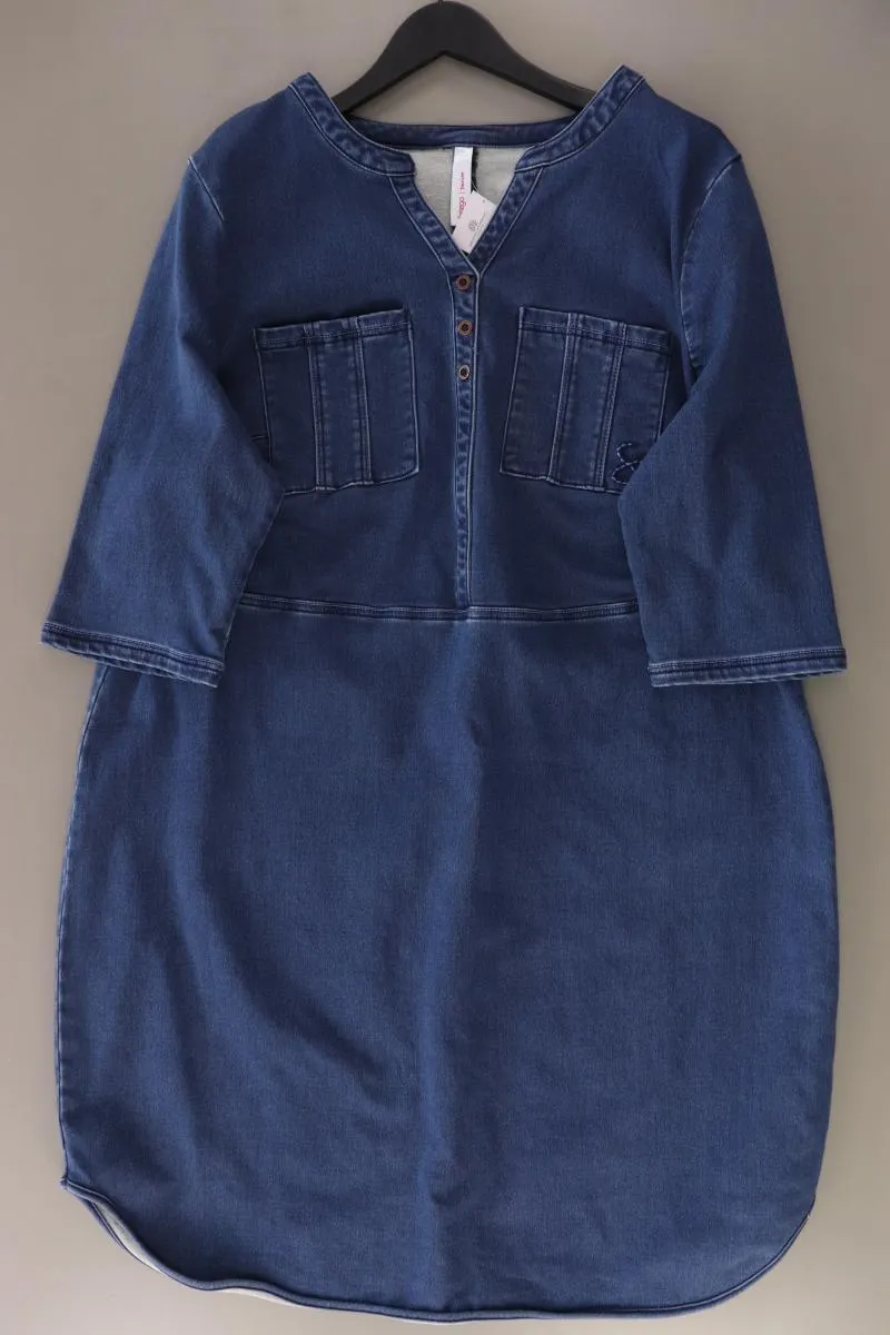 sheego Jeanskleid Gr. 50 neuwertig 3/4 rmel blau aus Baumwolle